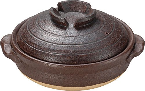 Shigaraki ware Hechimon clay pot No. 9 for 3-4 people Iron red