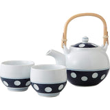 Arita Ware 10951 Earthenware Bottle and Hot Water Set, Polka Dot Pattern (Comes in a decorative box)