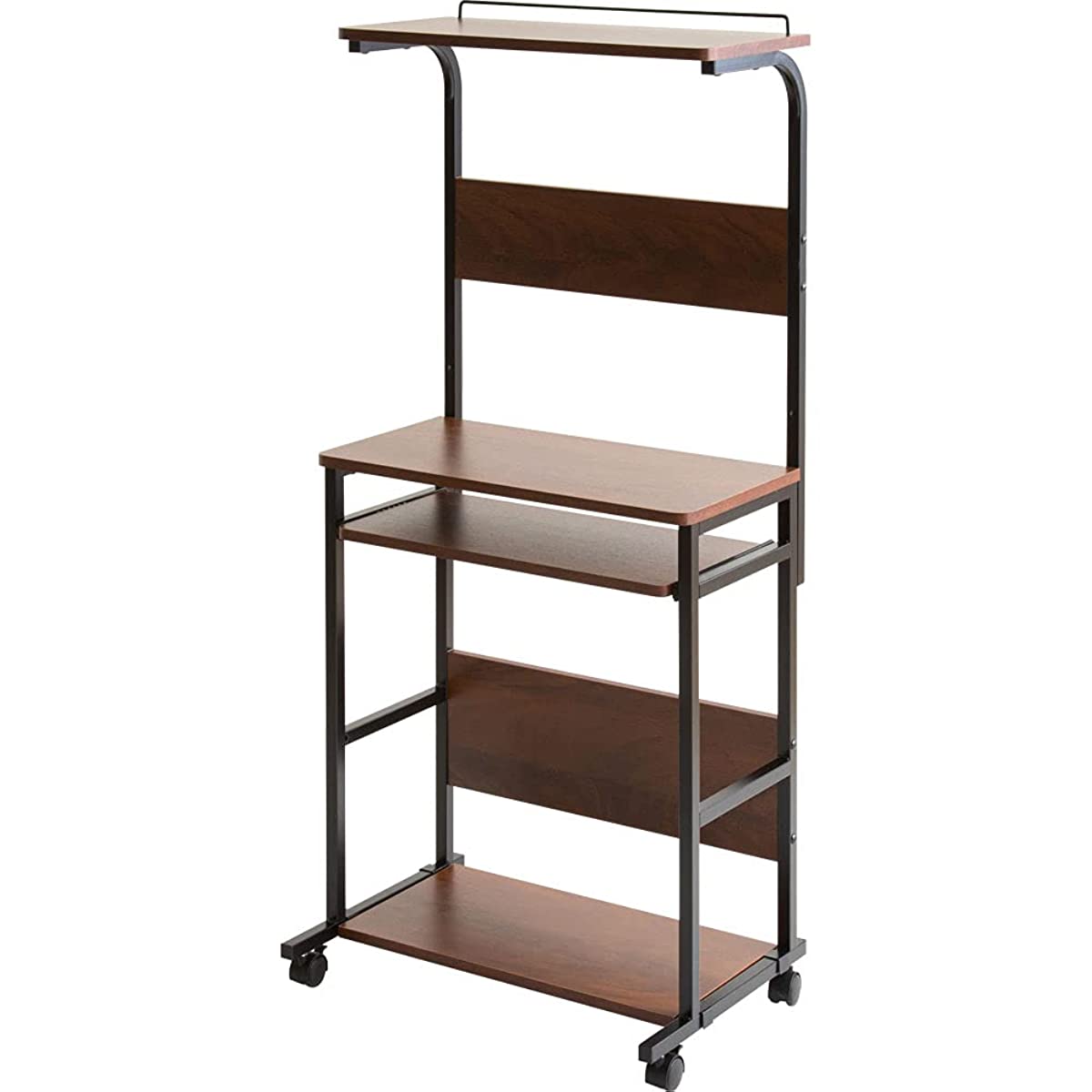 Iris Plaza PDSK-60BN Computer Rack, Computer Desk, With Casters, Slidi ...