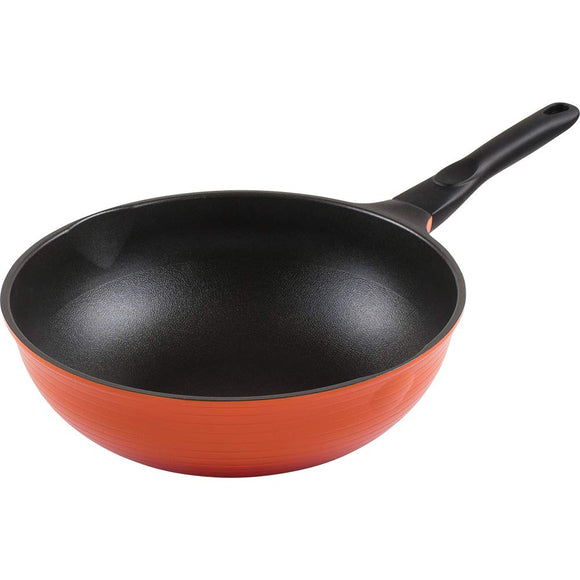 Wahei Freiz RA-9690 Frying Pan, Vegetables, Chinese Cuisine, Stir-fry Pot, Carbic, 11.8 inches (30 cm), Big Size, For Gas Stoves, Titanium Barrier Coat