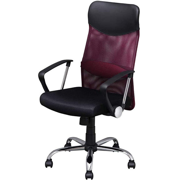 Iris Plaza HLH-5F-1602 Office Chair, High Back, Memory Foam Seat, Mesh, Breathable, Armrests, Reclining, Locking Function, Lumbar Support Bar, Stepless Height, Burgundy