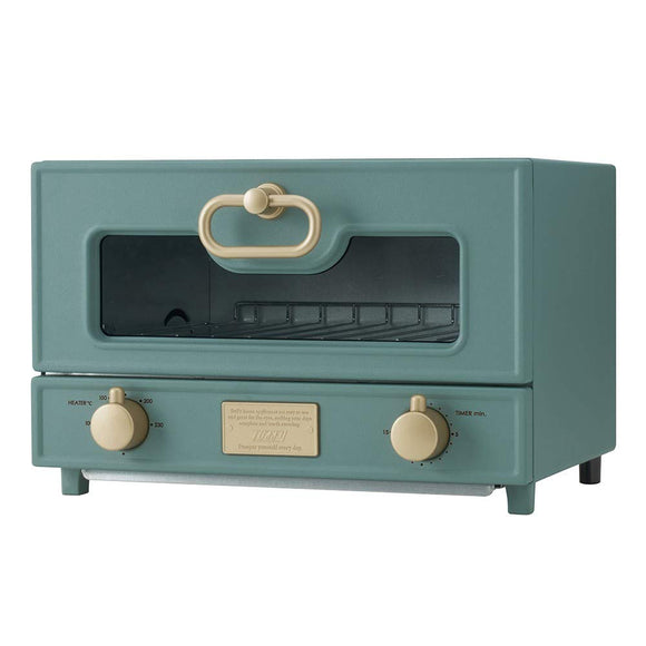 Toffee K-TS2-SG Grill Oven Toaster K-TS2 (Slate Green) Premium Far Infrared Heater, Temperature Adjustment Function, 1000 W, Retro