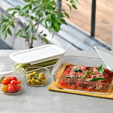 HARIO HKOZ-8002-OW Stacking Heat-Resistant Glass Container, Square, Set of 4, Full Capacity 8.4, 31.4 fl oz (250, 900, 2,000 ml), Lid Included, Microwave Safe, Oven Safe, Made in Japan, Large