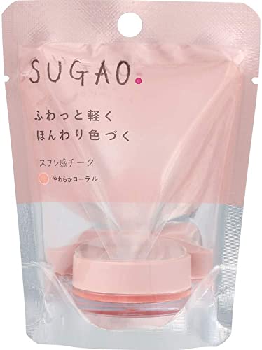 SUGAO Souffle Feel Cheek Soft Coral Tone Change Powder Blended with Light 4.8g