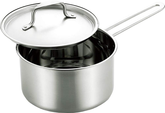 Chefs Pot CPS-180 One-Hand Pot, 7.1 inches (18 cm), Stainless Steel, Deep Single Handle, Induction Compatible