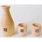 Kiso Craft Tokuri Wooden Hinoki Round Gui Cup, Set of 3