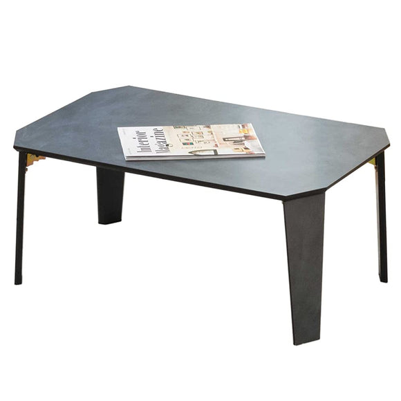 Doshisha FTL7550-SG Low Table, Folding Table, Center Table, Gray, Width 29.5 x Depth 19.7 x Height 12.6 inches (75 x 50 x 32 cm), Stylish, Marble Pattern, Stone Gray
