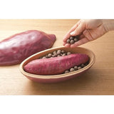 Ishigaki Sangyo 3820 Roasted Potato Pot, Width 10.4 x Depth 4.9 x Height 4.1 inches (26.5 x 12.5 x 10.5 cm), Small, Heat-Generating Ceramic Ball, Hot Rigurume Yakimo