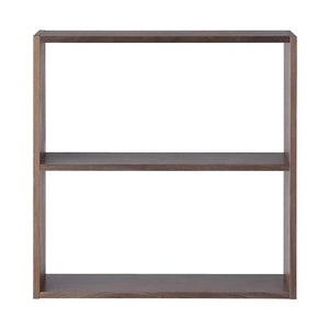 Muji 37265684 Stacking Shelf, Wide, 2 Tiers, Walnut Material, Width 32.1 x Depth 11.2 x Height 32.1 inches (81.5 x 28.5 x 81.5 cm)