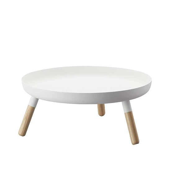 Yamazaki Industries 5564 Tray with Legs, White, Approx. W 12.6 x D 12.6 x H 5.1 inches (32 x 32 x 13 cm), Plain, Stylish, Side Table