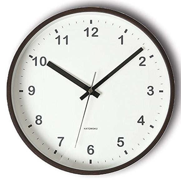 KATOMOKU Plywood Wall Clock, Brown, Sweep (Continuous Second Hand), km-35M, 252mm (Quartz Watch)