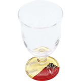 Kasyou Studio Kasho Workshop Hanasho Makie Glass, Cold Sake Glass, Red Fuji (Kanazawa Gold Foil/Made in Japan), Luxury Kaga Makie, Ochoko, Japanese Sake Glass (Comes in a Presentation Box), Celebration Gift