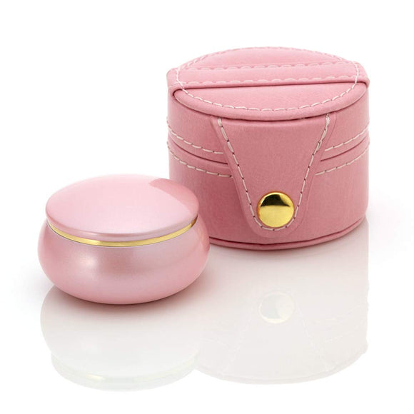 Soul Petite Pot Mini Urn Portable Fleur Sakura Pink, Brass, For Portion Use, Mini Urns, Portable Pouch, Peach