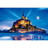 1000 Piece Jigsaw Puzzle, World Heritage Site, Mont Saint Michel ~ Light Up ~ 19.3 x 28.3 inches (49 x 72 cm)