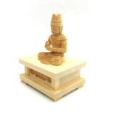 Wooden sculpture BUDDHA Dainichi Nyorai seat statue JAPANESE WORLD 2.0 DIMENSION Hinoki Phone ONLY SQUARE PEDESTAL WITH