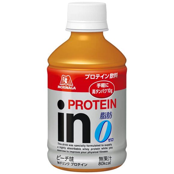 In-Drink Protein, Peach Flavor (24 Pieces x 1 Box), 1 Bottle 9.5 fl oz (280 ml), High Protein, 0.4 oz (10 g), Zero Fat and Citric Acid Blend, 80 kcal, Can Store at Normal Temperature