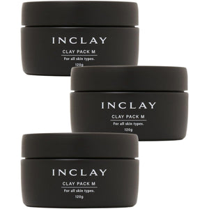 [INCLAY] INCLAY Large capacity medicated white mud pack for men, face pack, acne care, whitening, clay pack, pore pack, back, additive-free, prescription, removes blackheads (3 pieces, 120g x 3 pieces)