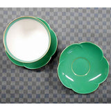 Koansha Tea Cup Set, 5 Pieces, Green, Plum Shape, Cute Plum Motif and Fresh Green Coordinates with Different Designs