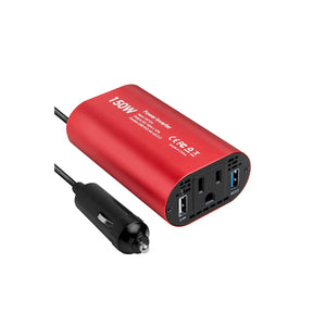 Hobi Navi Inv001-RD CAR Inverter 150W Inverter Converter Car Rapid Charging QC3.0 Cigarette Lighter SINE WAVE CARGER DC 12V AC 100V USB 2 Ports