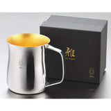 Tamahashi Tumbler Silver (24k Gold Plated Inner) 380cc "Miyabi" Hand Included MY-02