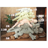 HYAKURI Plush Doll, Extra Large, Crocodile, Bear, Animal, Body Pillow, Celebration, Fluffy, 90.6 inches (230 cm), Gray