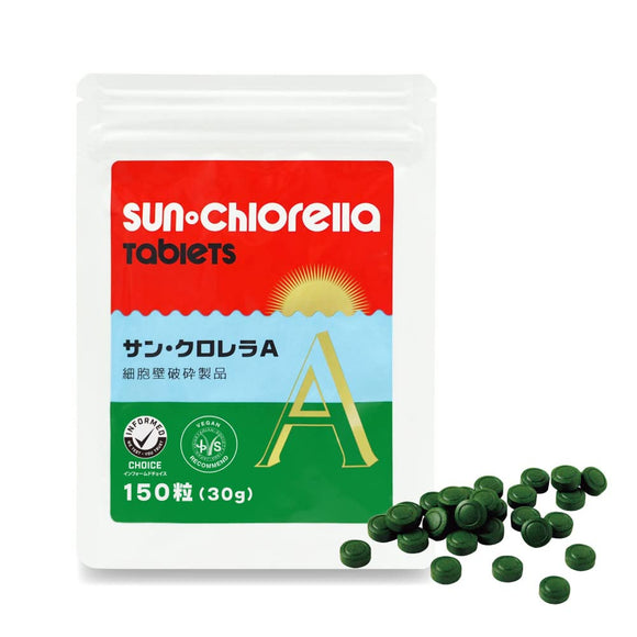 Sun Chlorella A 150 grains, about 10 days' worth, additive-free supplements, essential amino acids, proteins, chlorophyll, minerals, vitamins, chlorophyll, carotene