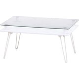 Fuji Trade (Fuji Boeki) 84483 Tempered Glass Low Display Table, 27.6in (70cm) Width, White, Claris