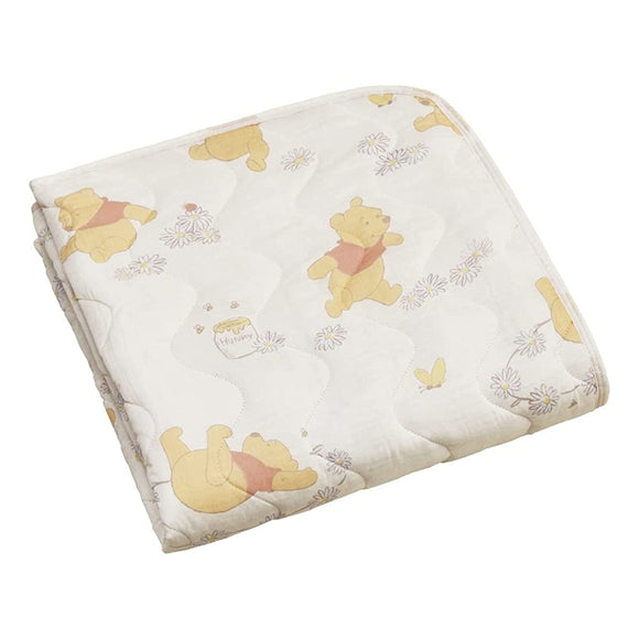 Showa Nishikawa 2241339135508 Winnie the Pooh Mattress Pad, Single, Gauze Pad Sheet, 39.4 x 80.7 inches (100 x 205 cm), Yellow