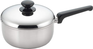 Miyazaki Manufacturing SP-14N Sauce Pan, Silver, 5.5 inches (14 cm), Spirit, 3-Layer Steel Pot, Induction Compatible