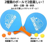 Surfminton Beach Tennis Paddle Game (4 Balls, 2 Rackets, Mesh Bag Set) Outdoor, Waterproof, Toy, Family Sports, Authentic Japanese Product