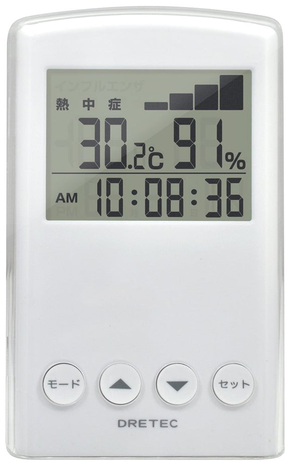 Doritec O-242WT Heatstroke and Influenza Warning Meter, White