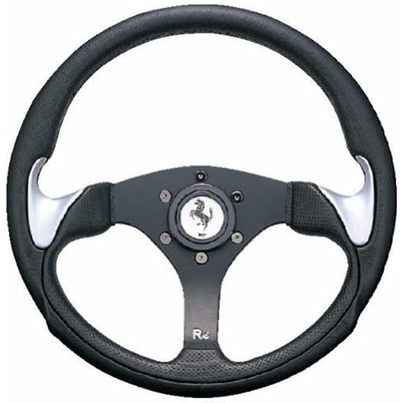 DAIKEI (Daie Sangyo) Steering Wheel Rally RN (330 pie) Urethane leather/black spokes/silver grip horn button RN-33