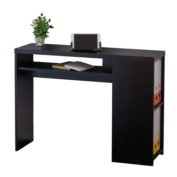 Crosio Desk, Width 39.4 inches (100 cm), Depth 11.4 inches (29 cm), Study Desk, Compact, Thin, Black