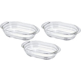 HARIO BUONO Kitchen HGZO-60-BK Gratin Dish, Made in Japan, 20.3 fl oz (600 ml), Set of 3, Clear