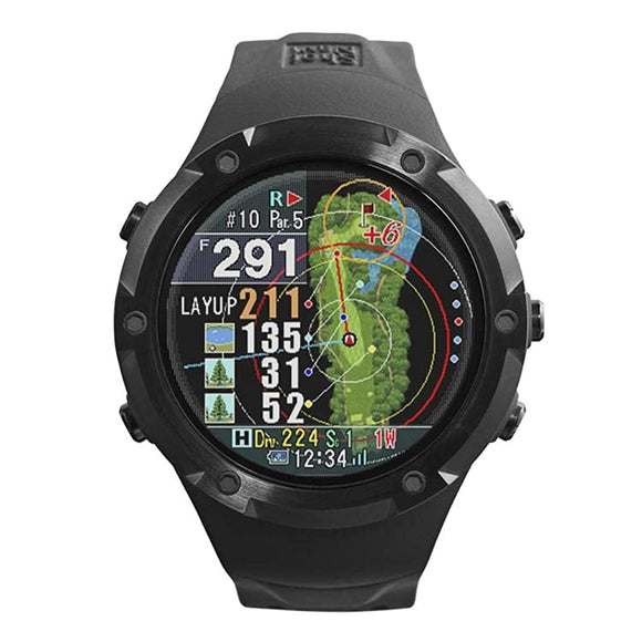ShotNavi Evolve PRO Black Large Screen Color LCD M10 GPS Chip GPS Golf Navigation, Golf Rangefinder Golf Watch for Competition Use FF