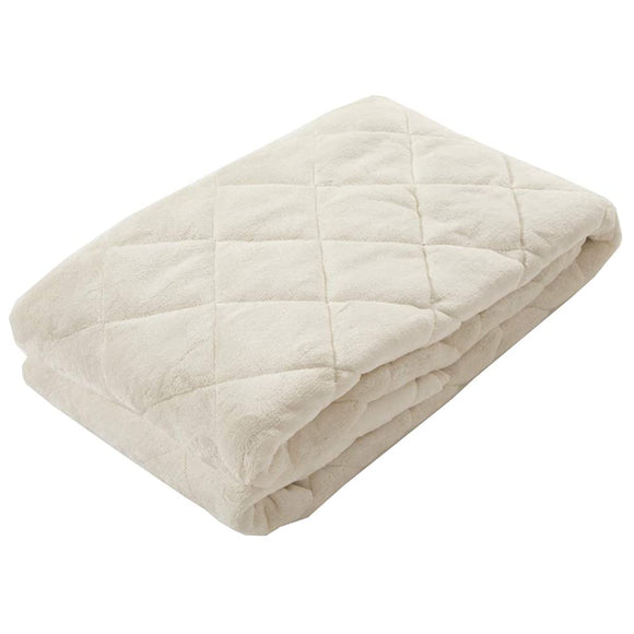 Iris Plaza FRPD-D Bed Pad, Double Flannel, Moisture Absorbing, Heat Generating Material, Smooth Texture, High Density, Soft and Lightweight, Machine Washable, FallWinter, Bed Pad with Elastic Bands, 4 Corners 55.1 x 78.7 inches (140 x 200 cm), Ivory