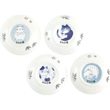 HAKONE YOSEGI Japanese Small Plate Set Ceramic Cute Cats Design Appetizer Dessert Sushi Sauce 3.94 x 0.8 Inches Set of 4