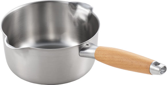 Yoshikawa PD3014 Aikata Double-Ended Stainless Steel Milk Pan, 6.3 inches (16 cm), Induction Compatible