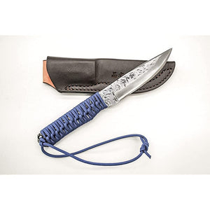 Akiyuki Toso Tao Tango Outdoors Knife Germany 115 Blue Double-Blade Hamper Polished Leather Case BEPALWA-008 Toyokuni Made in Japan