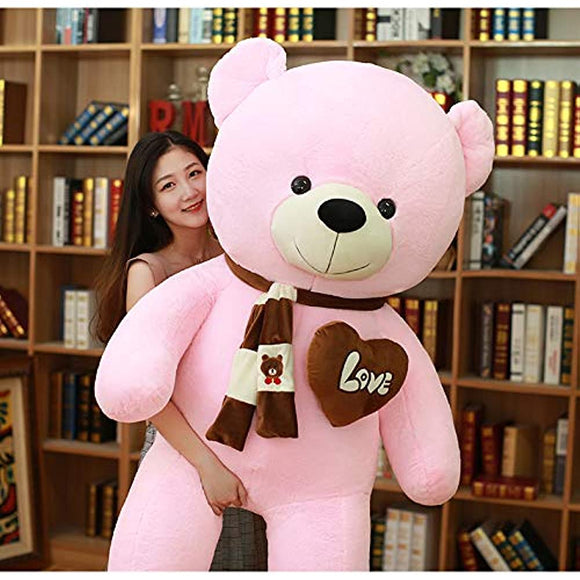 HYAKURI Plush Bear, Extra Large, Cute Bear, Animal, Big/Giant Bear, Pink, 63.0 inches (160 cm)