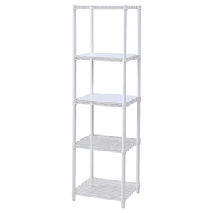 Yamazen Steel Rack Width 45 x Depth 39 x Height 159 cm Load capacity 250 kg High type 5 steps Compact with 2 wooden shelves (reversible) Assembly White ICM-15455J (WH) WB