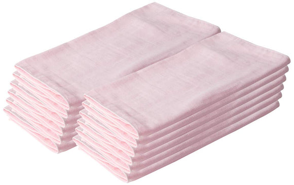 TO 240 Momme Plain Color Gauze Towel (12 pieces) Pink