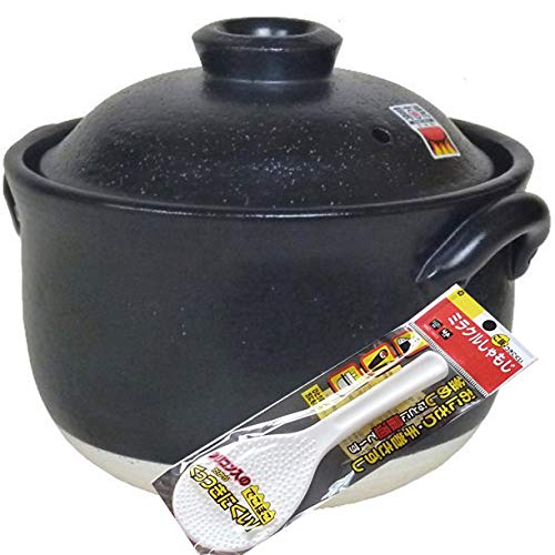 (Traditional Rice Pot, Double Lid, Yokkaichi Bankoyaki (Made in Japan), Professional 4-Cup Cooking Finish, Polished Finish)