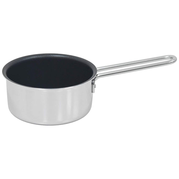 Urushiyama Metal Industries IH-Duo DUO-14S One-Handled Pot, Milk Pan, 5.5 inches (14 cm), Induction Compatible, Stainless Steel, Made in Japan