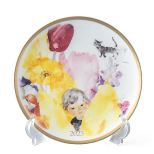 Narumi 52461-21325 2023 Years Plate, Chihiro Iwasaki for Boys in Tulips, Diameter 8.3 inches (21 cm), Made in Japan