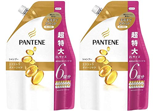 Pantene Shampoo Extra Damage Care Refill [2000ml x 2 pieces]