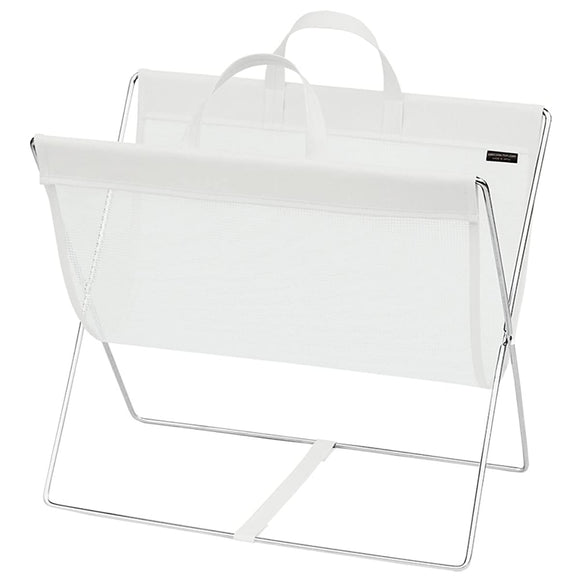 Saki Baggage Holder Self Wagon Mesh x Leather Style PVC White R-358