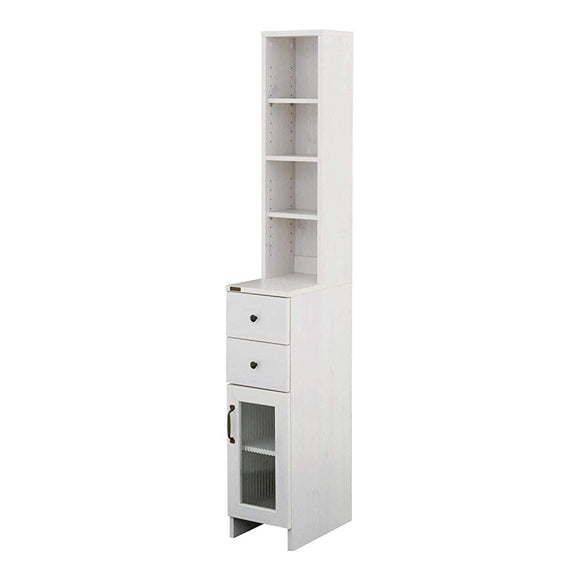 Sato Sangyo DO170-25SS WH DOLLY Gap Storage, Width 9.8 inches (25 cm), White, Slim, Movable Shelf