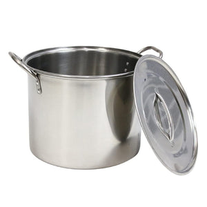 Size Pot, Diameter 9.8 inches (25 cm), Capacity: 2.1 gal (8 L), Stainless Steel, For Gas Fires, Stock Pot