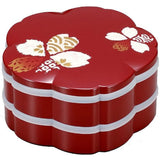 HAKOYA 54107 Cherry Blossom Shaped 2-Tier Hors d'Oeuvres Red Sakura Rabbit